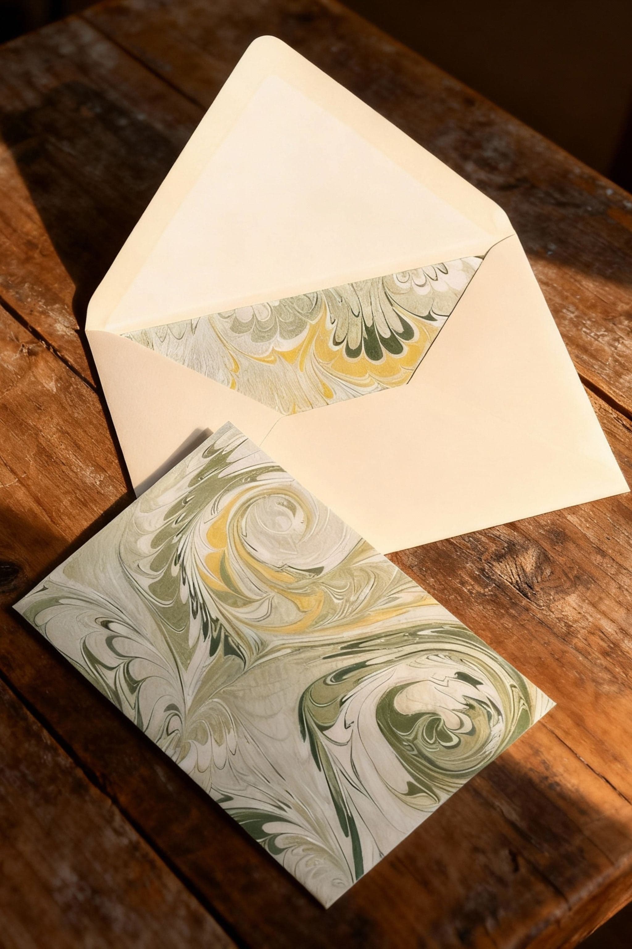 5 Folded Cards — Green